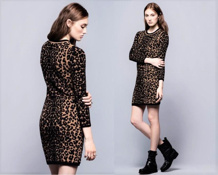 ALC Stretch Knit Leopard Mini dress