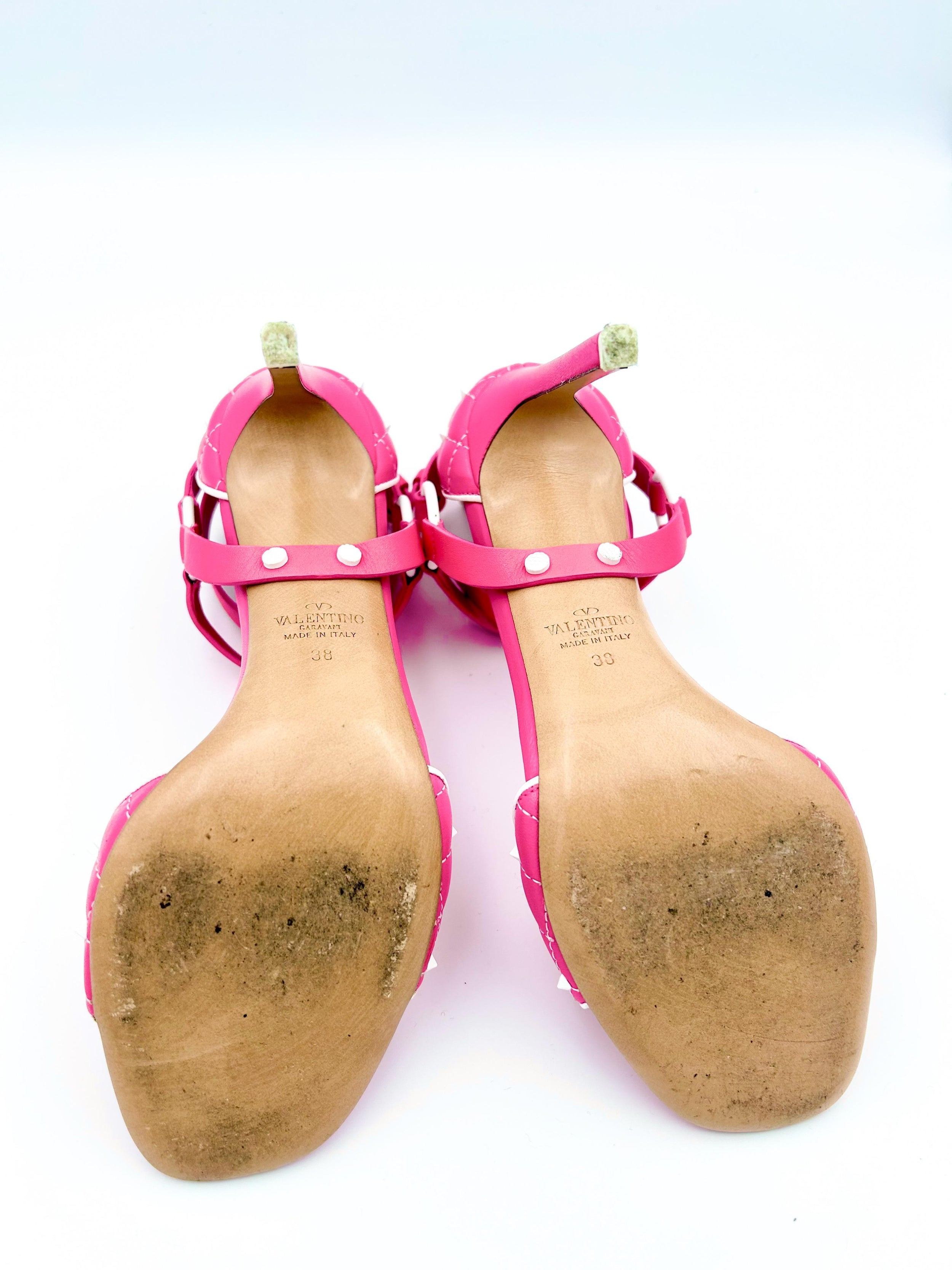 Valentino Pink Rockstud Sandals