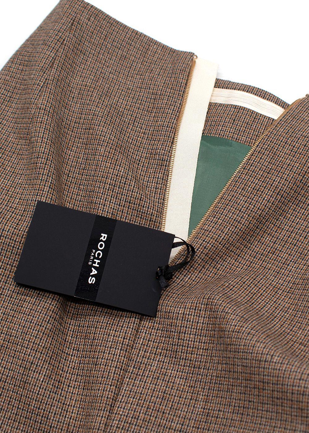 Rochas Brown Wool Midi Skirt