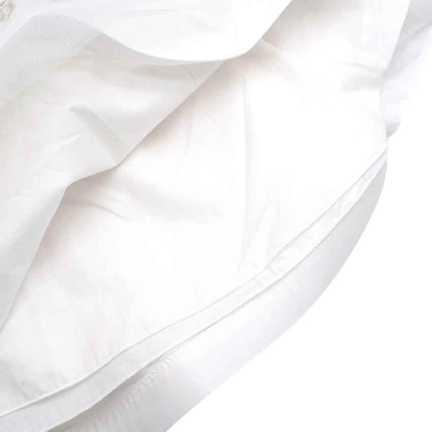 Mi Mi Sol White & Gold Embroidered Tulle Skirt