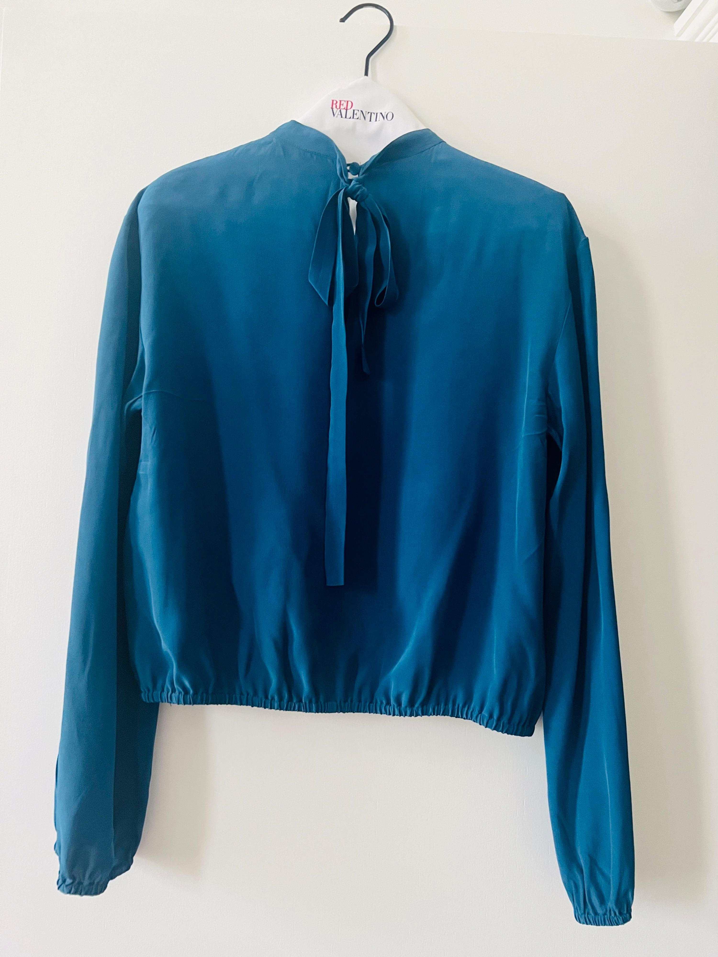 Red Valentino Blue Silk Blouse