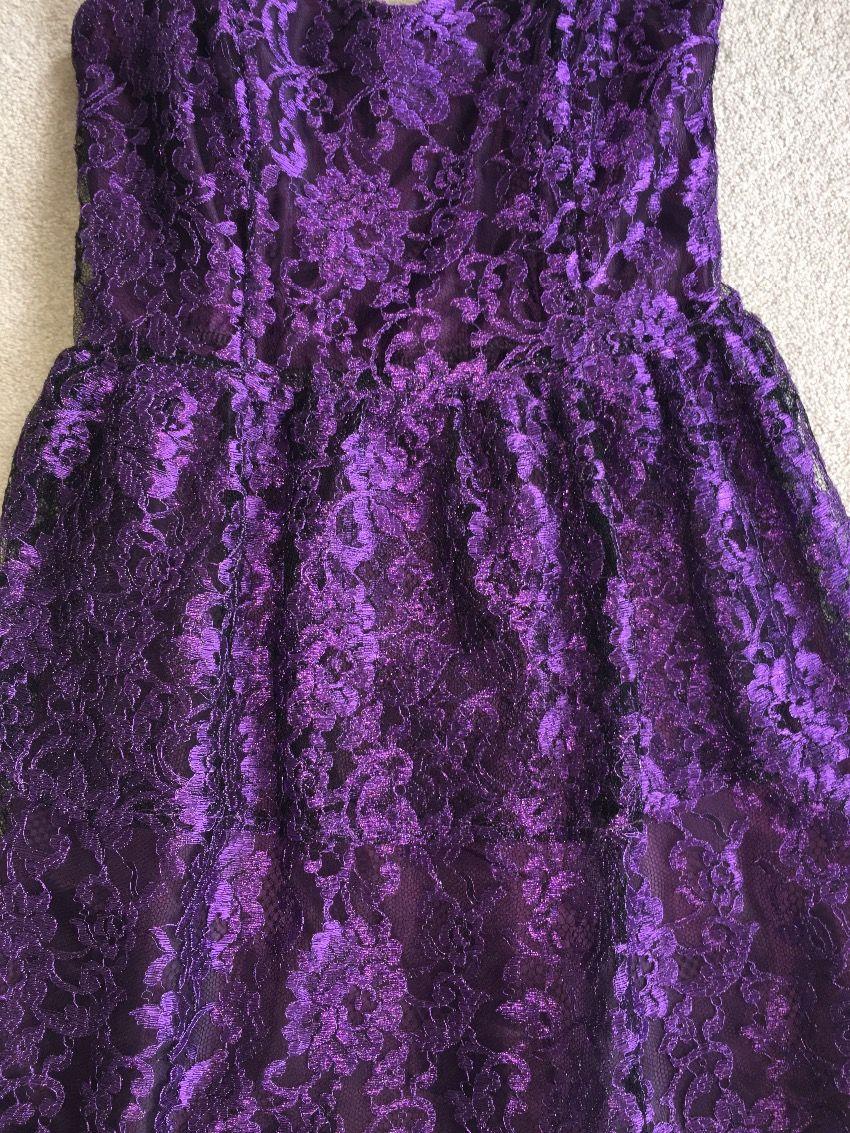 Tiffany McCall Couture Purple Lace Dress with Bolero
