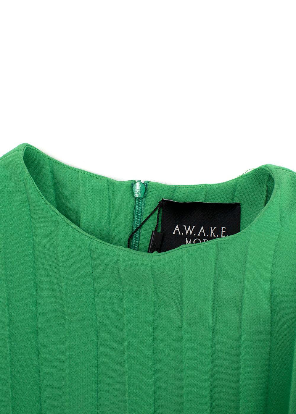 Awake Mode Green Pleated Cady  Blouse