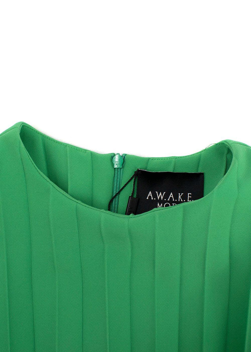 Awake Mode Green Pleated Cady  Blouse