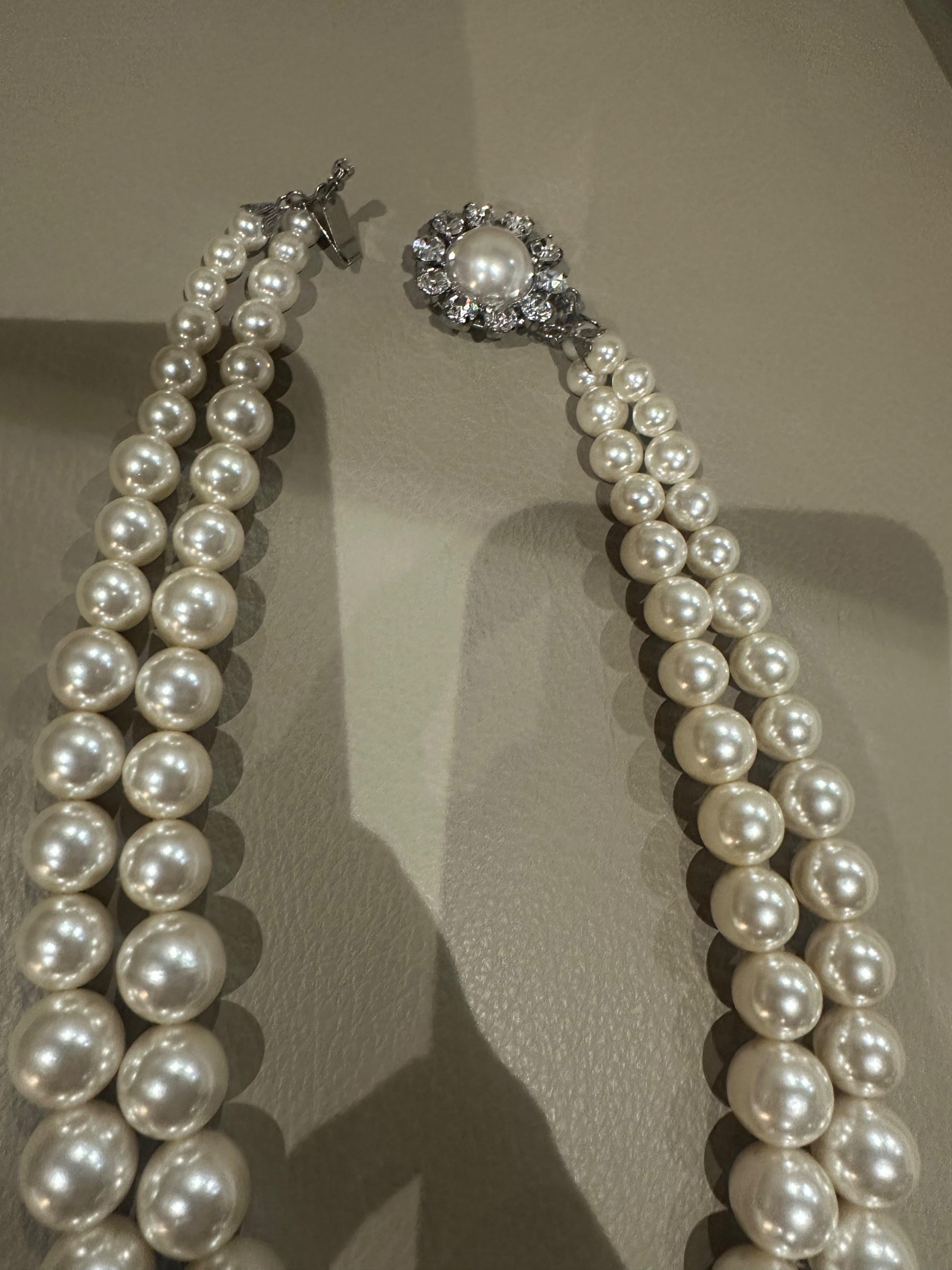 Alessandra Rich Double String Faux Pearl Necklace