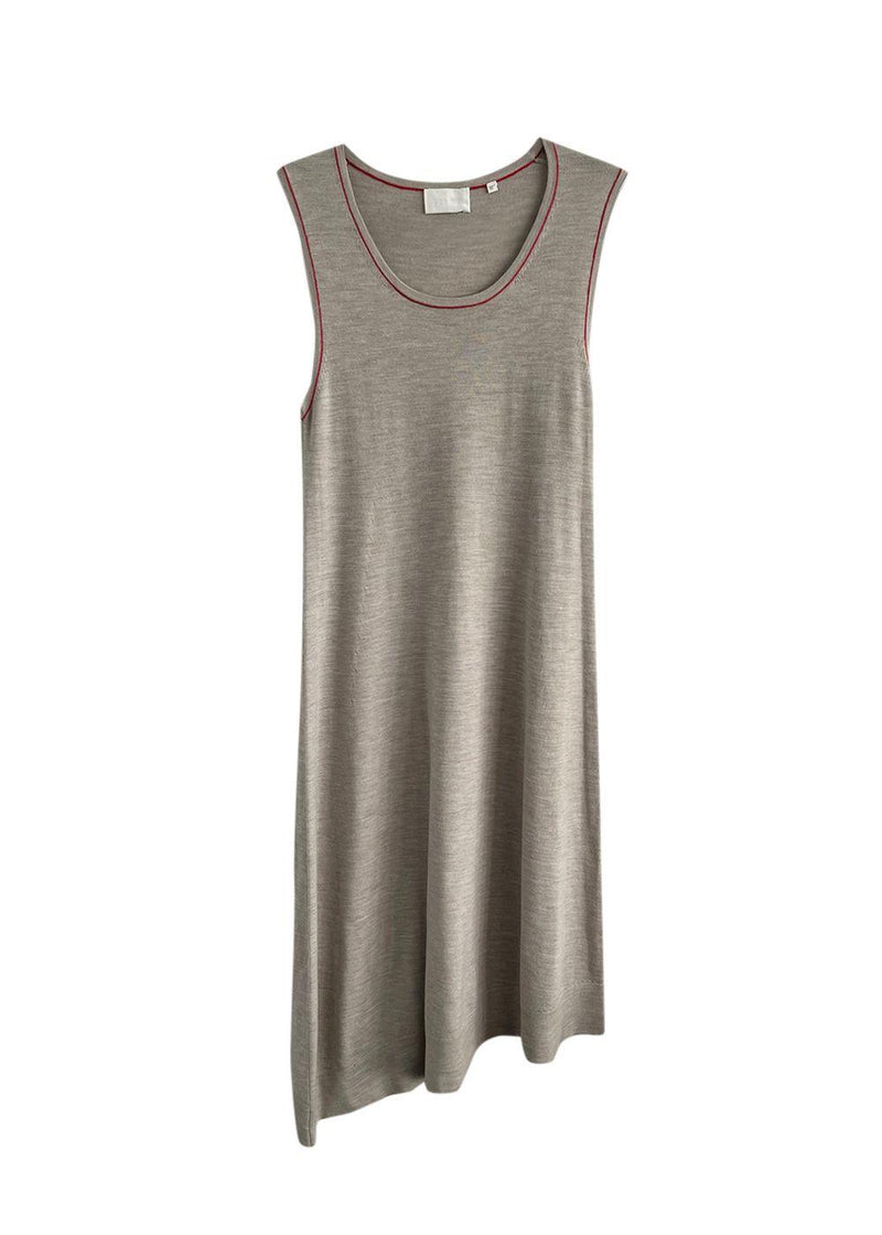 Beige Merino Wool Asymmetric Dress