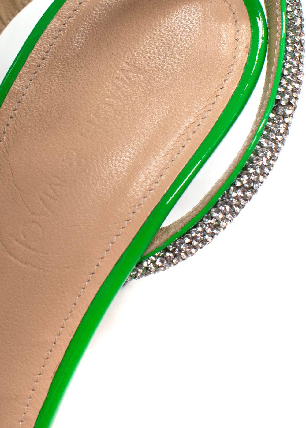Mach & Mach Green Double Bow Crystal Pumps