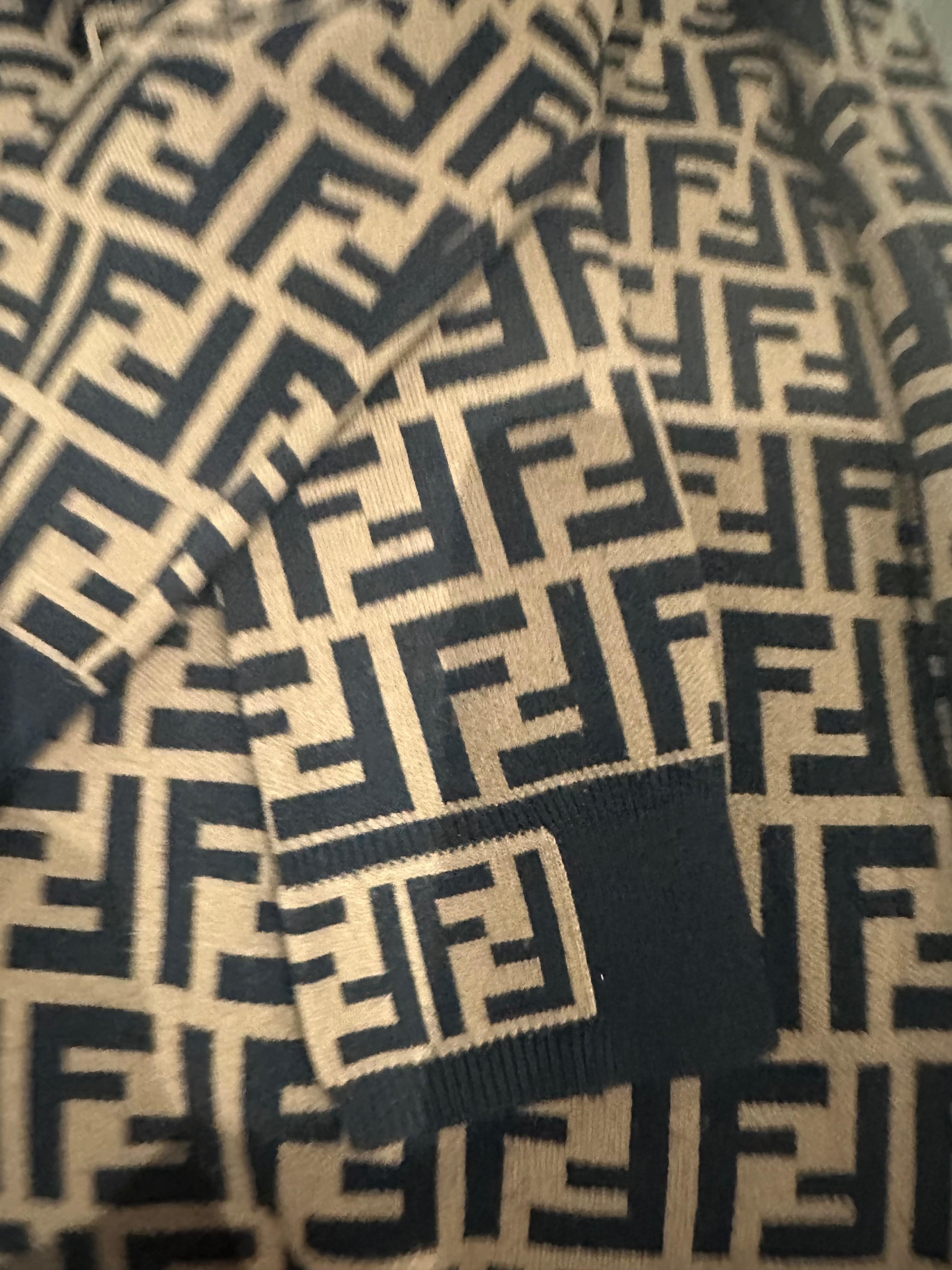 Fendi Bardot Monogram Midi Dress