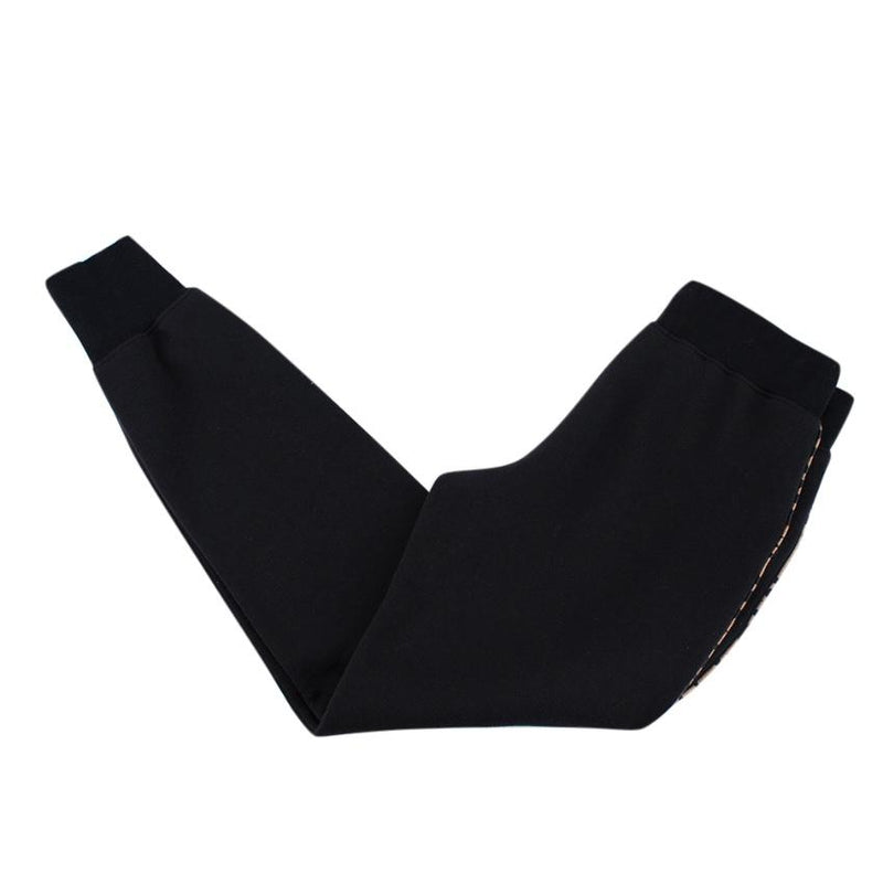 Madeleine Thompson Black & Leopard Cotton Joggers
