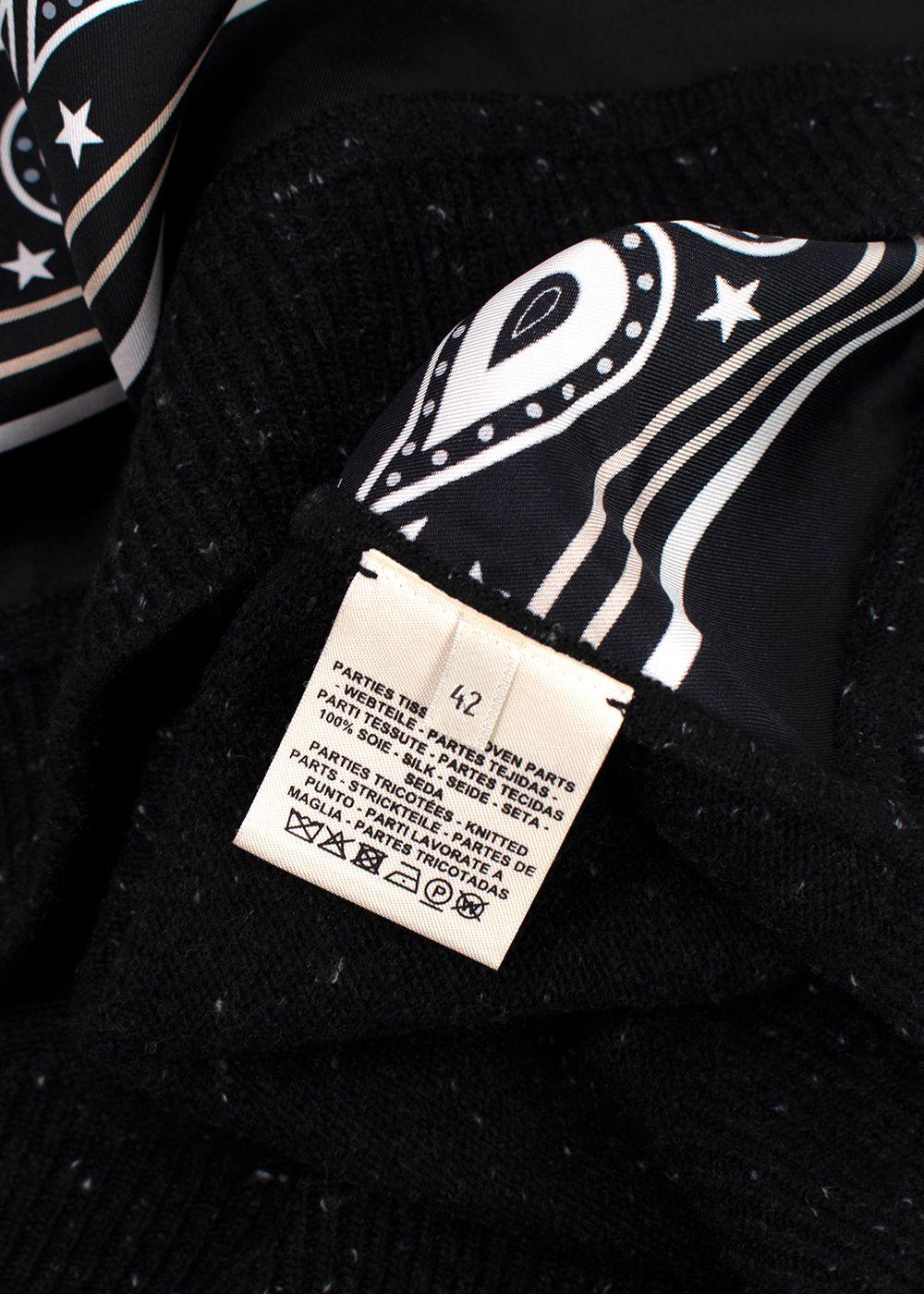 Hermes Black "Brides de Gala" Twillaine Short Sleeve Jumper