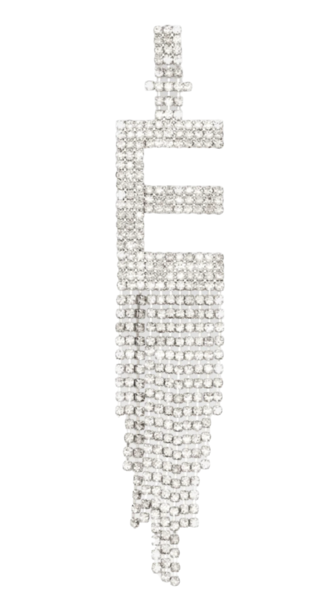 Retrofête Silver "E" Alphabet Earring