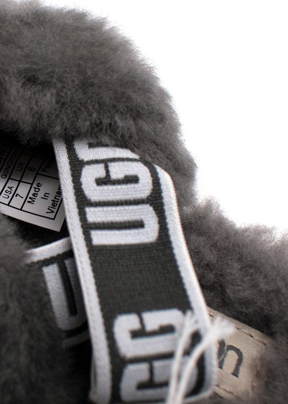 UGG Grey Kids fluffy Slides