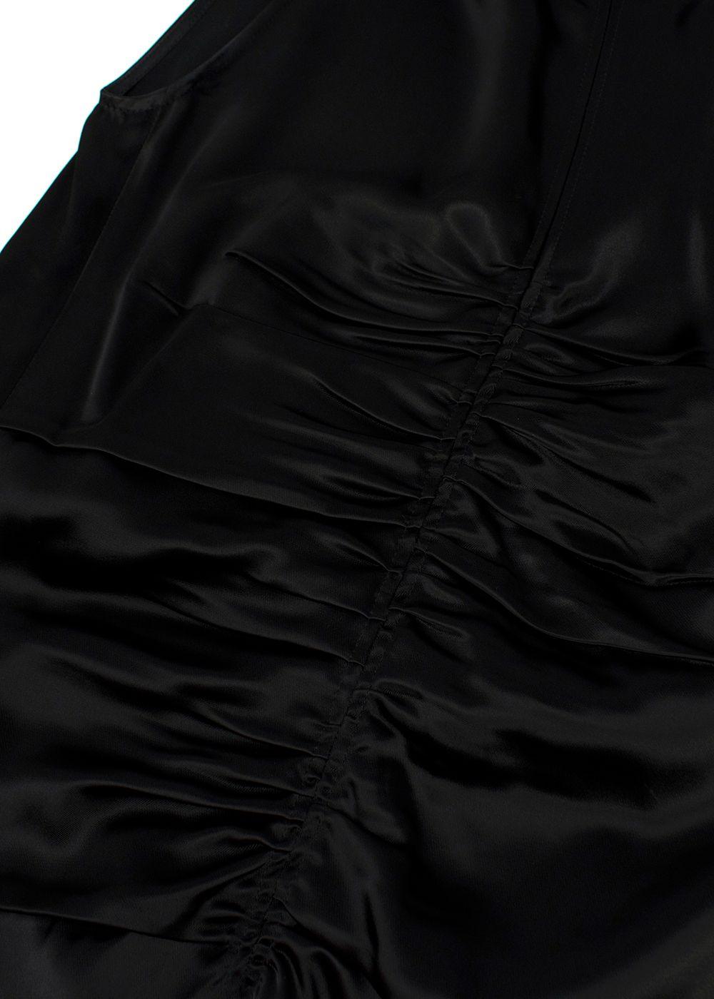 Catherine Quinn Black Silk Ruched Dress