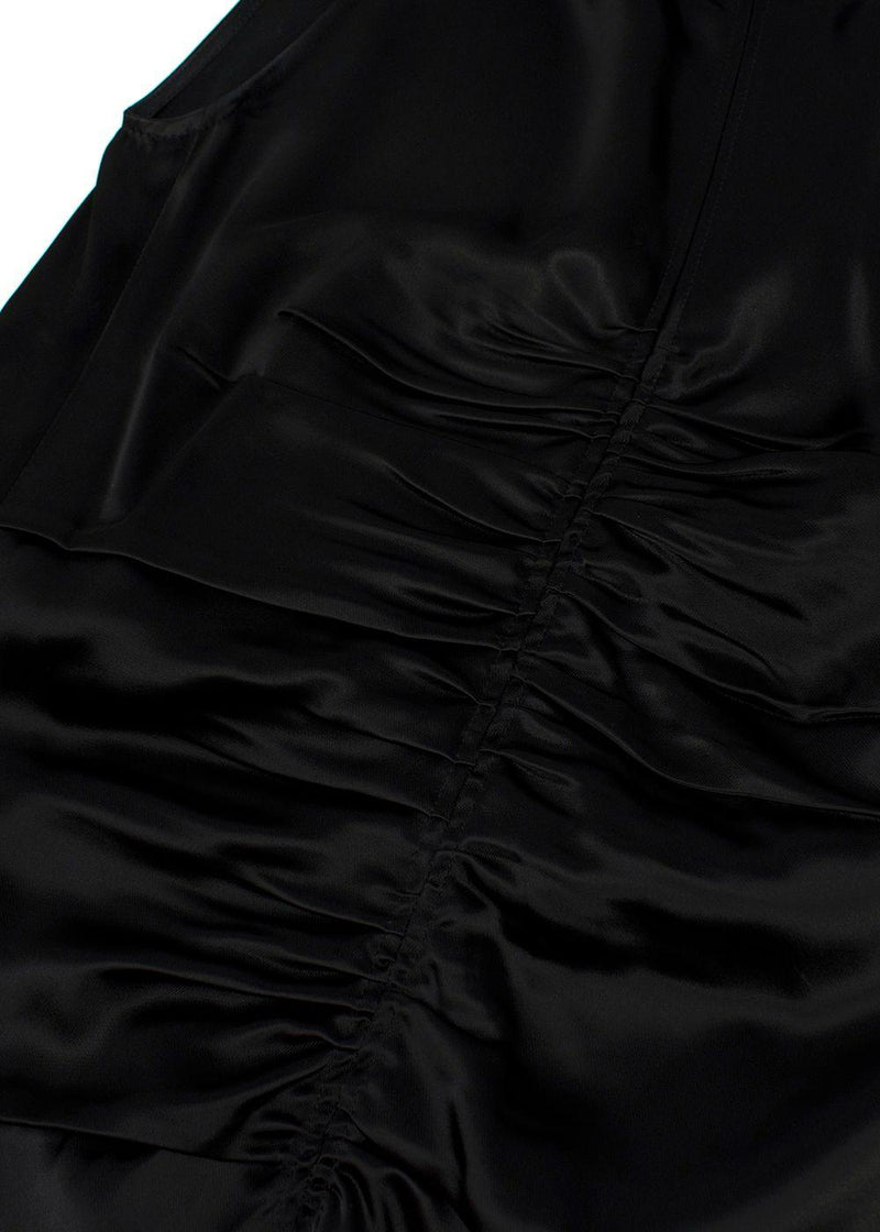 Catherine Quinn Black Silk Ruched Dress