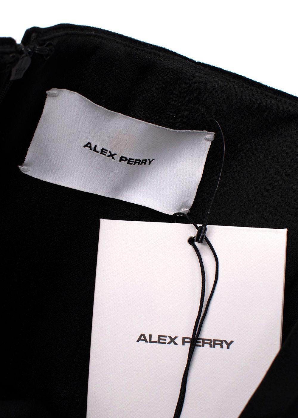 Alex Perry Black Velvet Strapless Mini Dress
