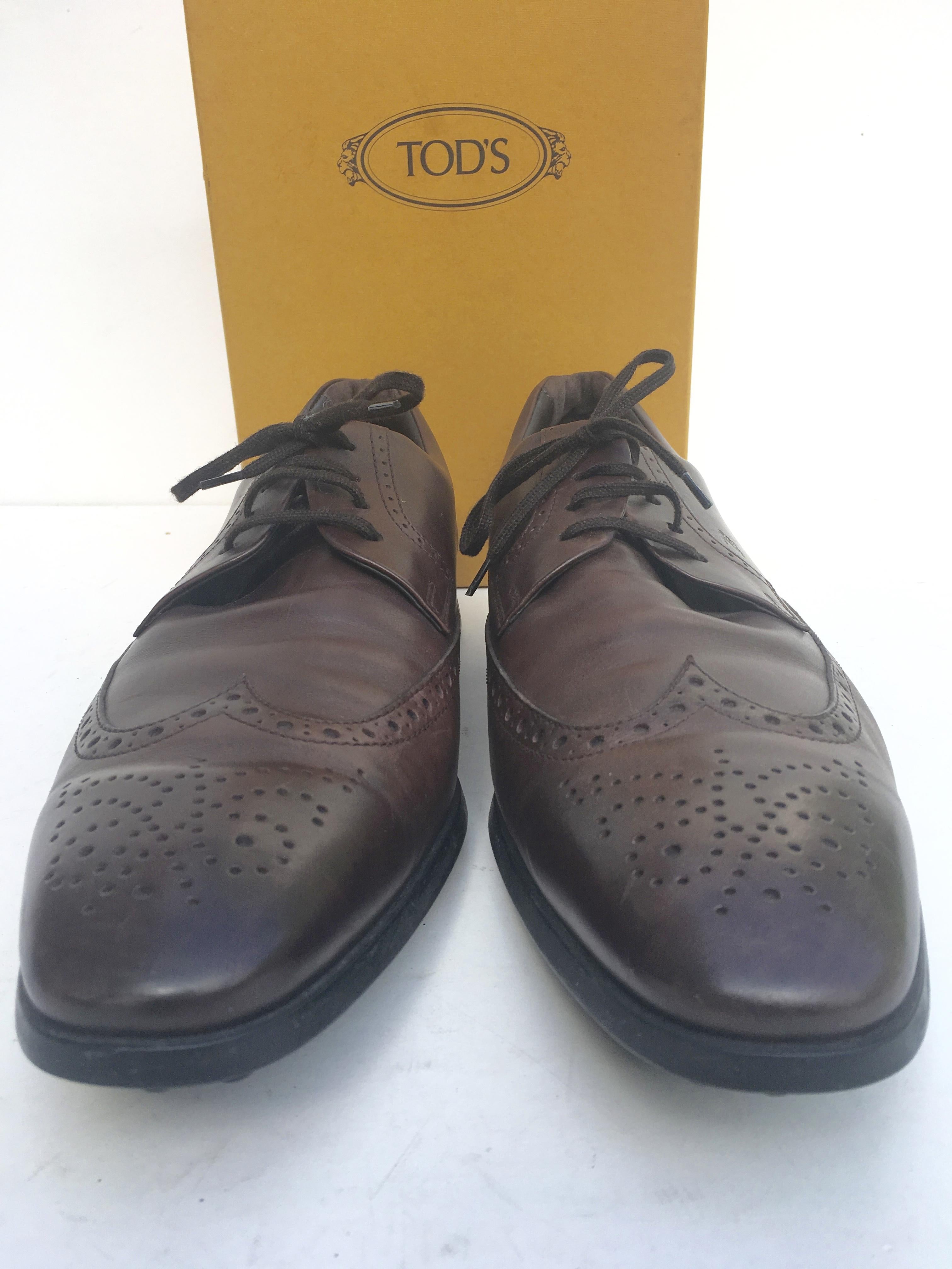 Tods brown classic soft leather lace up brogues