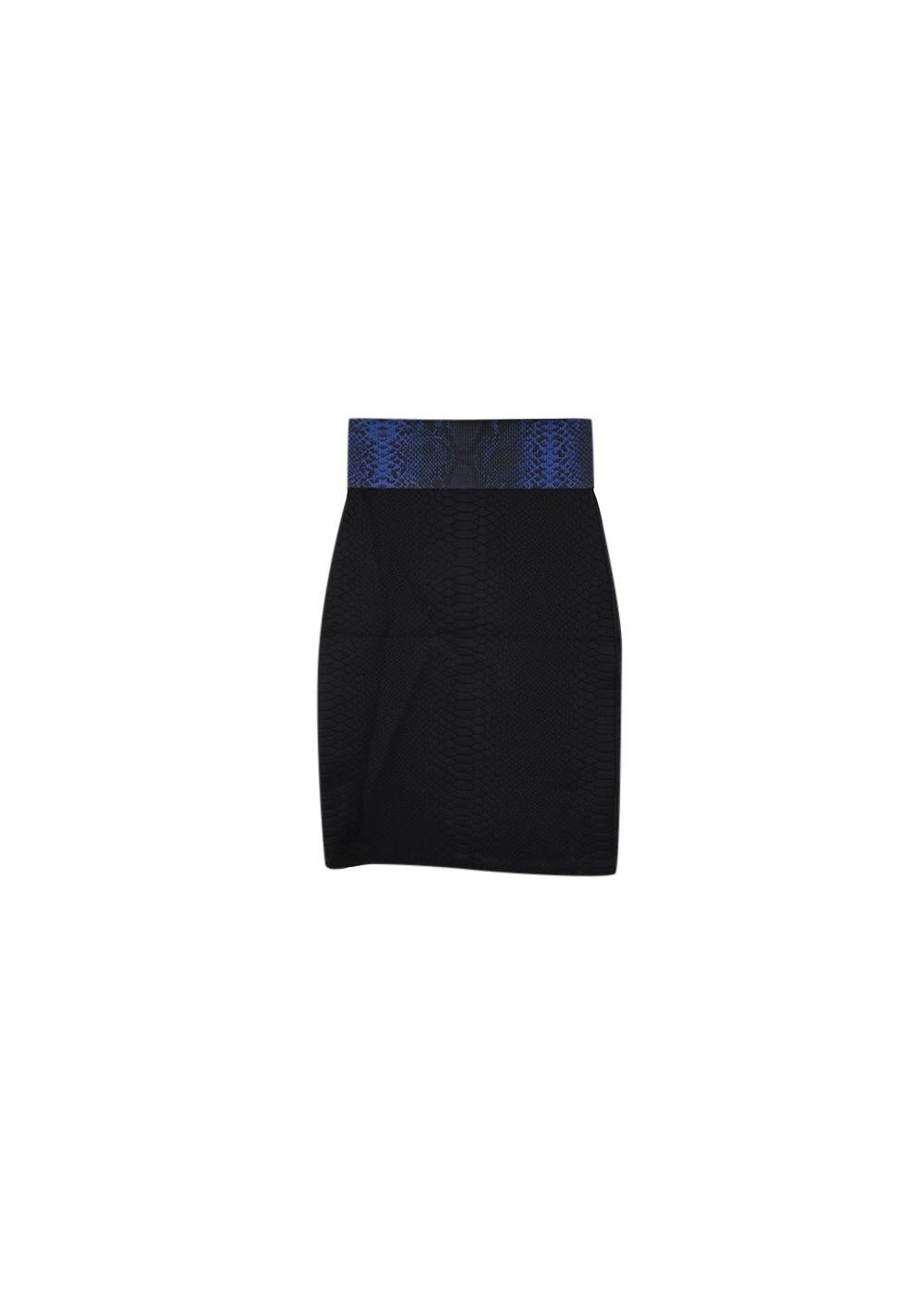 Contrast Hem Snake Embossed Skirt