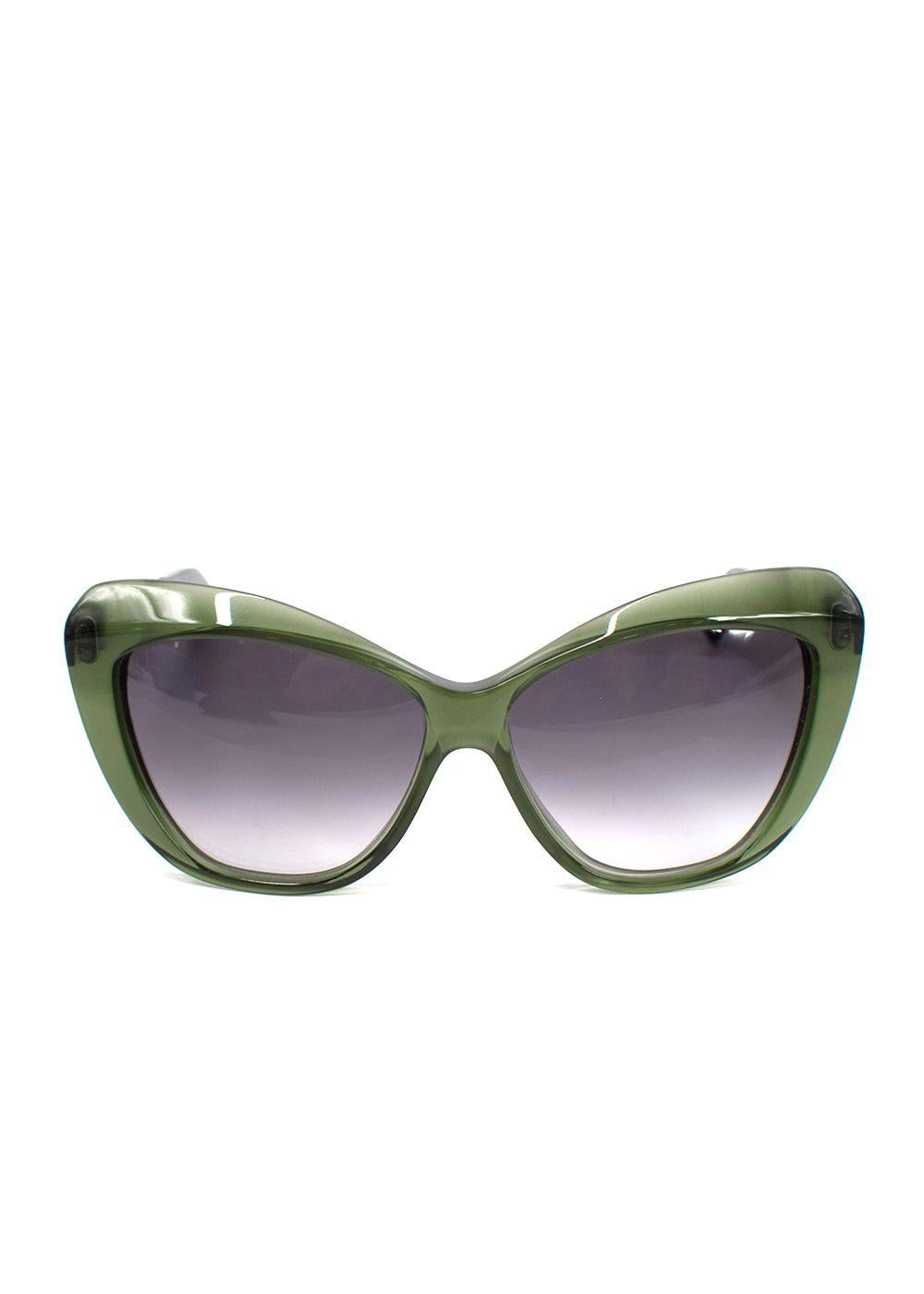 Sportmax Green Acetate Cat Eye Sunglasses