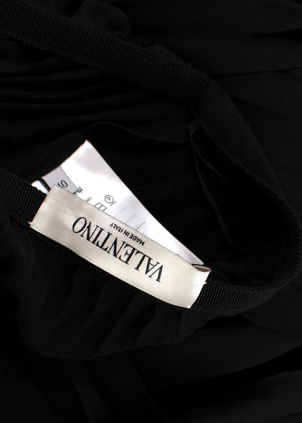 Valentino Black Pleated Satin Skirt