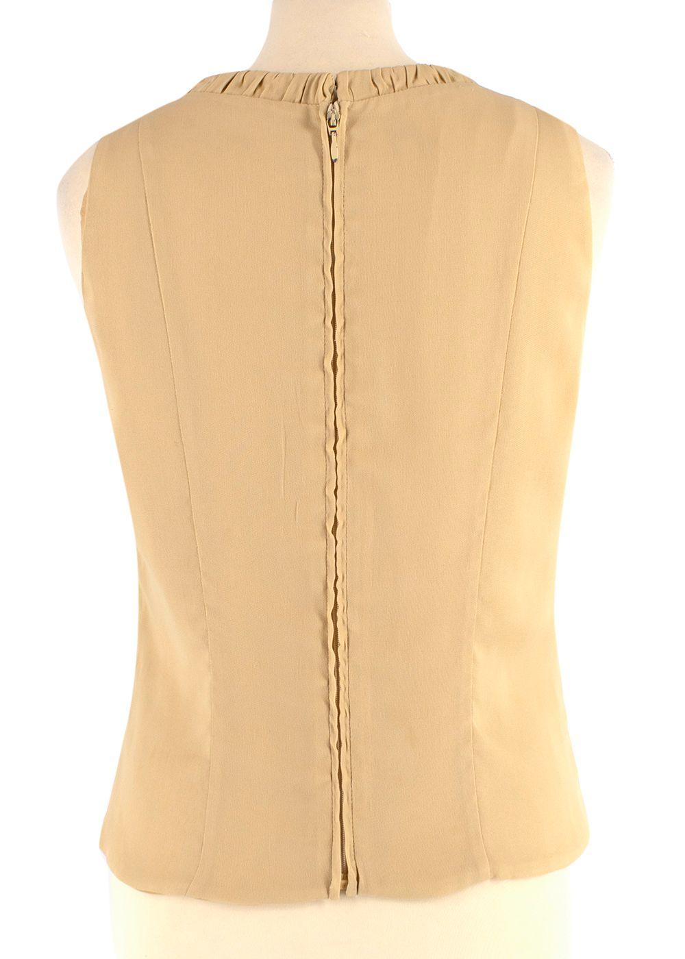 Armani Collezioni Beige Tank Top and Wide Leg Trouser Set
