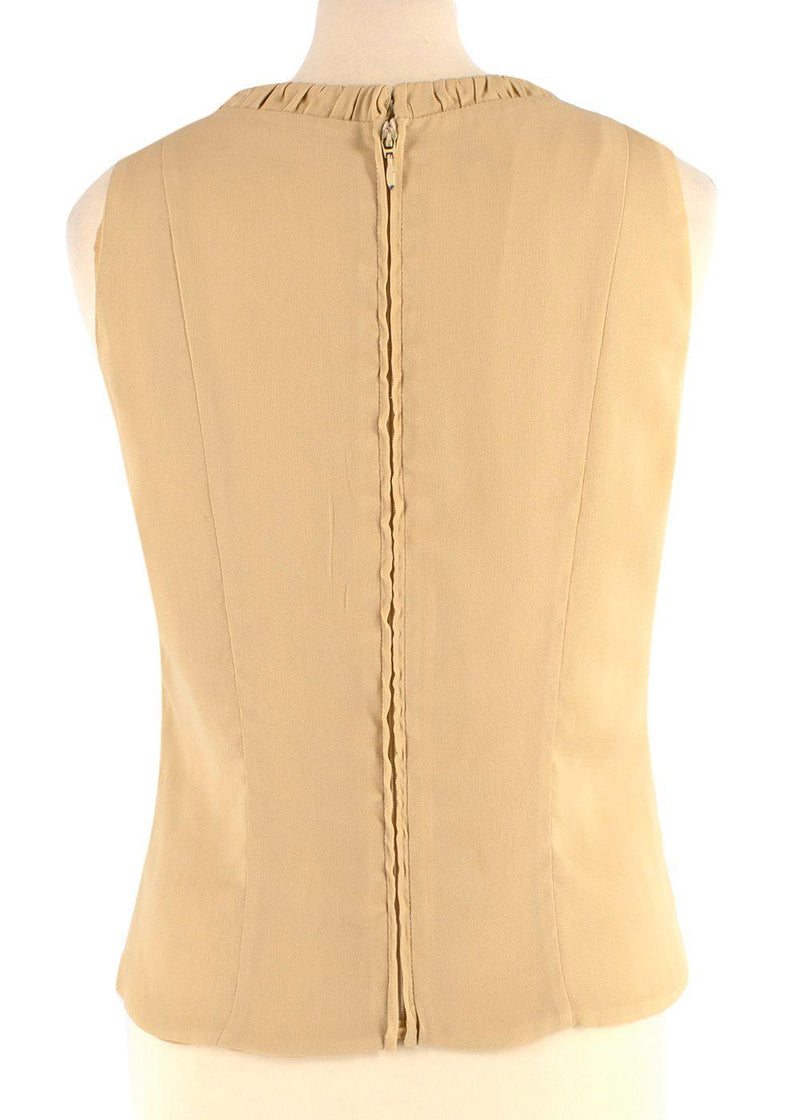 Armani Collezioni Beige Tank Top and Wide Leg Trouser Set