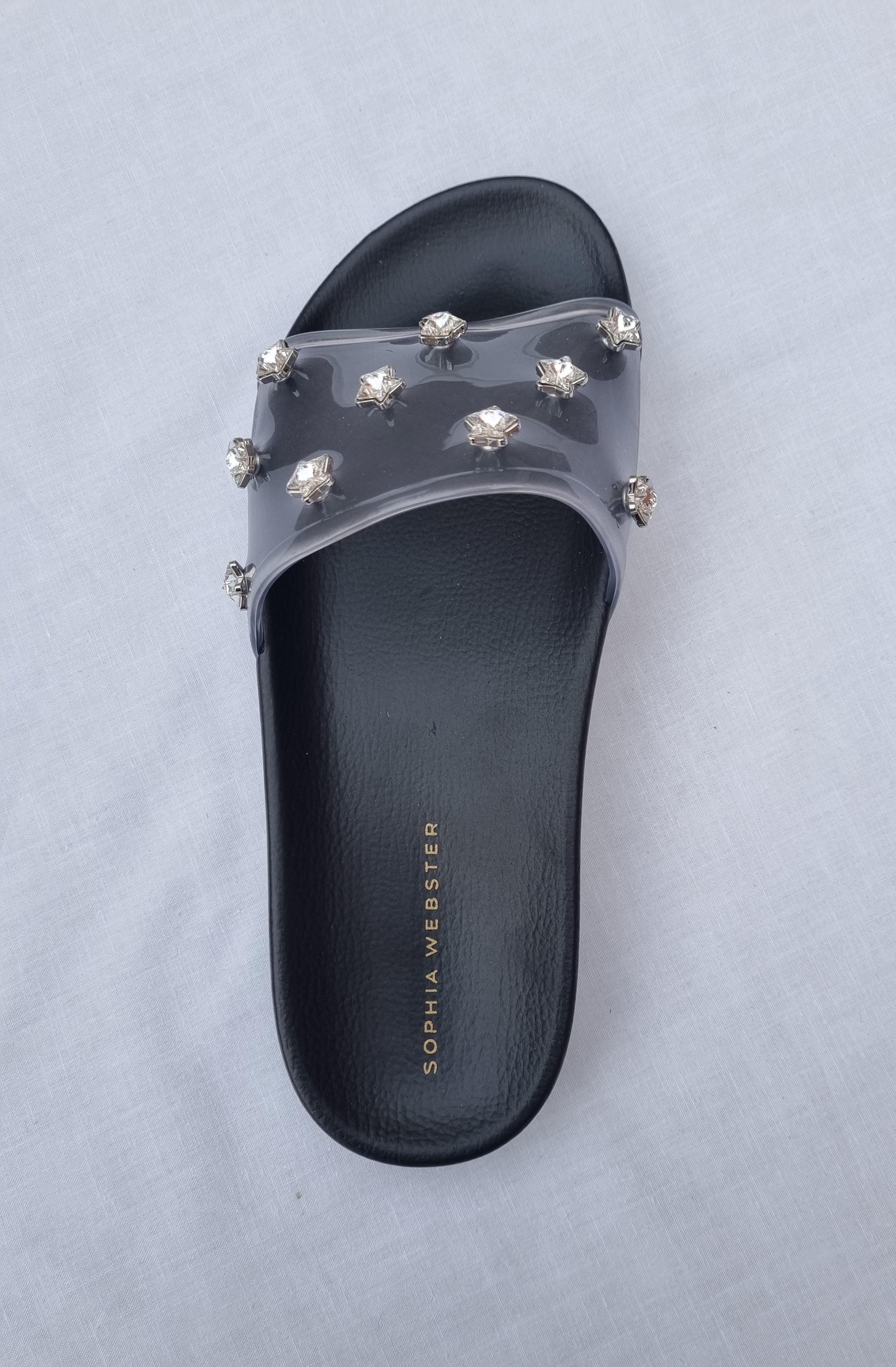 Dina Gem Embellished PVC Sliders