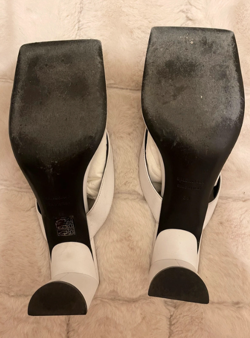 Balenciaga White Square Toe Thong Sandals