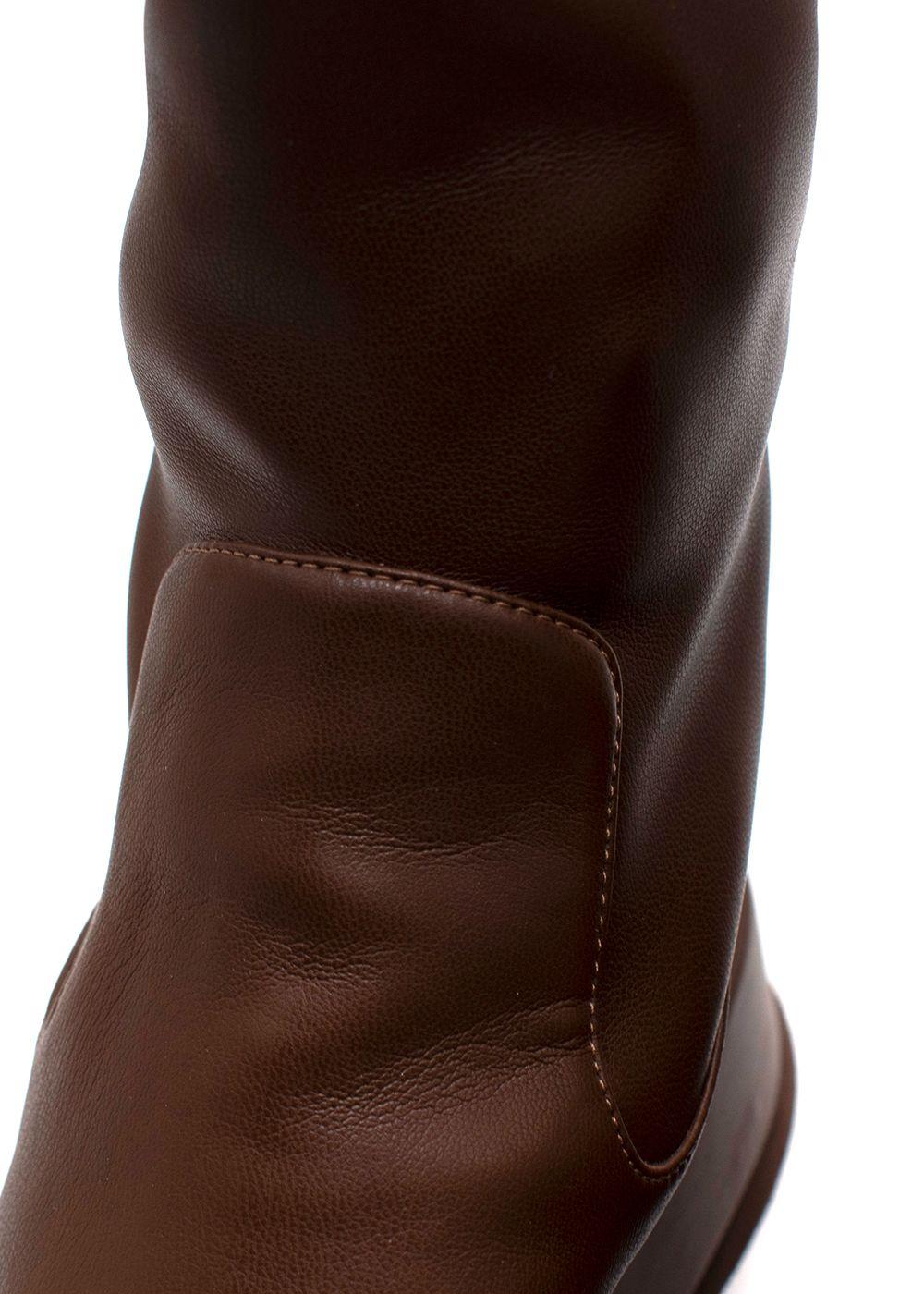 Gia Borghini Chocolate Brown Rosie Leather Boots