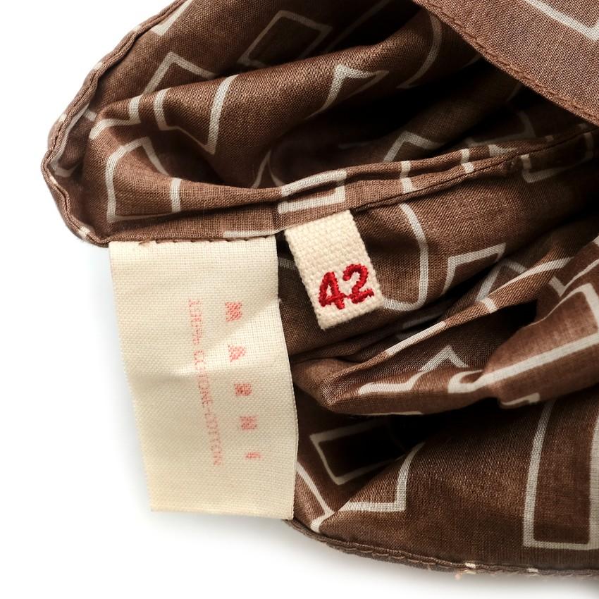 Marni Brown Printed Belted Dress