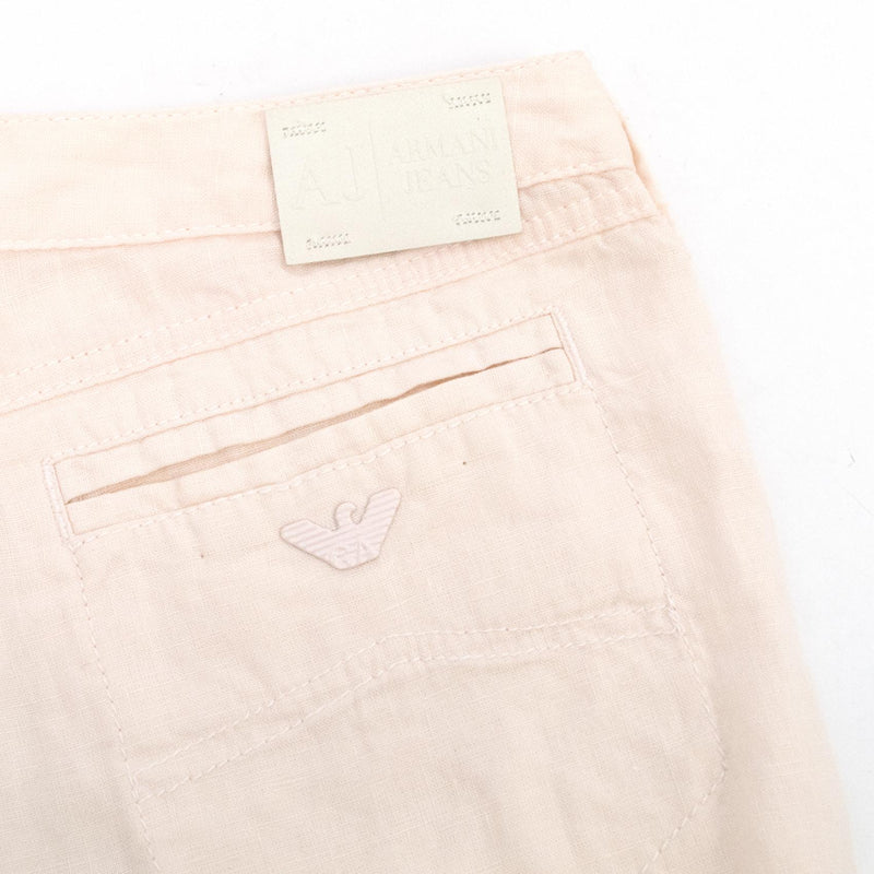 Armani Pale Pink Linen Wide Length Trousers
