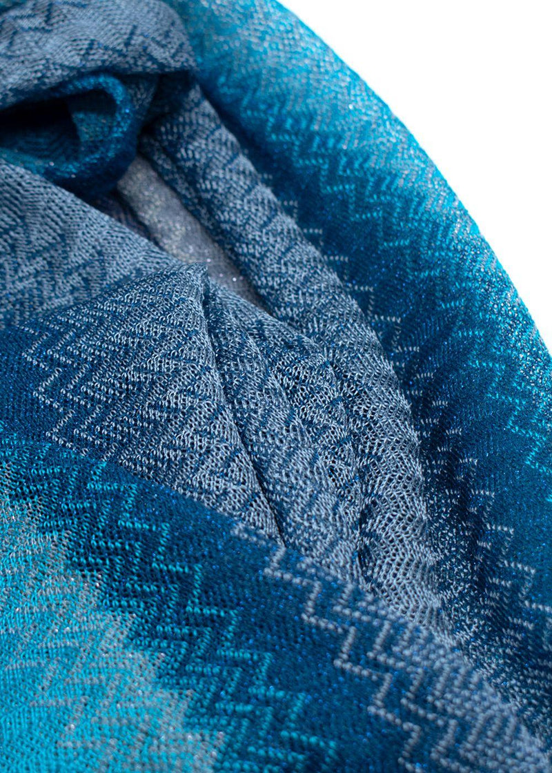 Missoni Blue Ombre Fringed Scarf