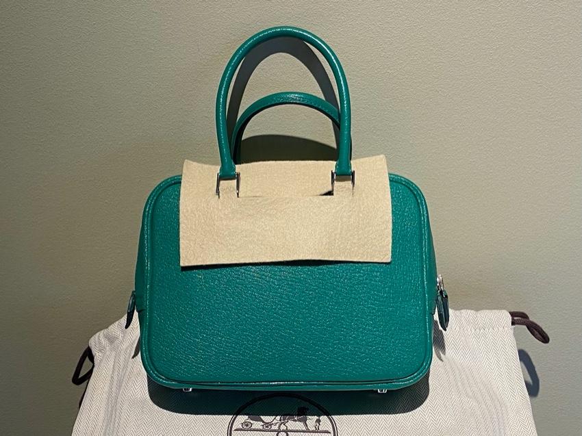 Hermes Mysore Goatskin Green Mini Plume II PHW