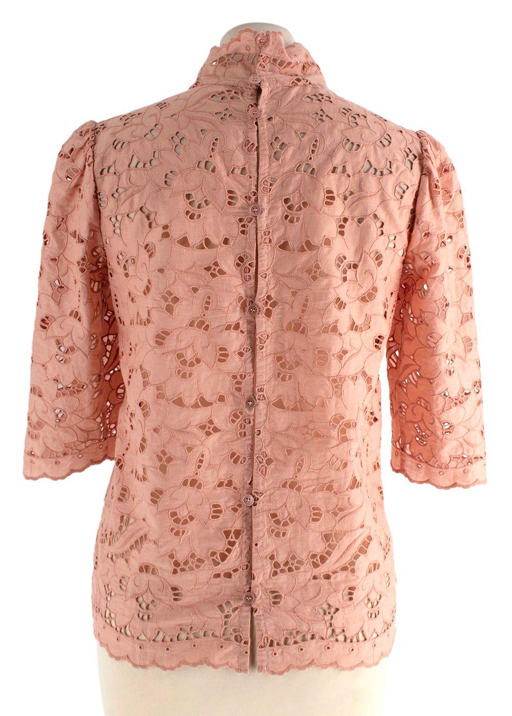 Stella McCartney Salmon Pink Broidere Anglais Blouse