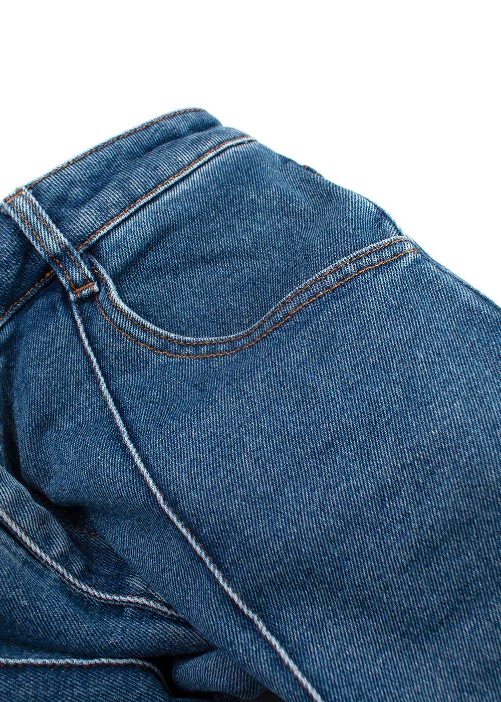 Oscar de la Renta Blue Wide-Leg Jeans