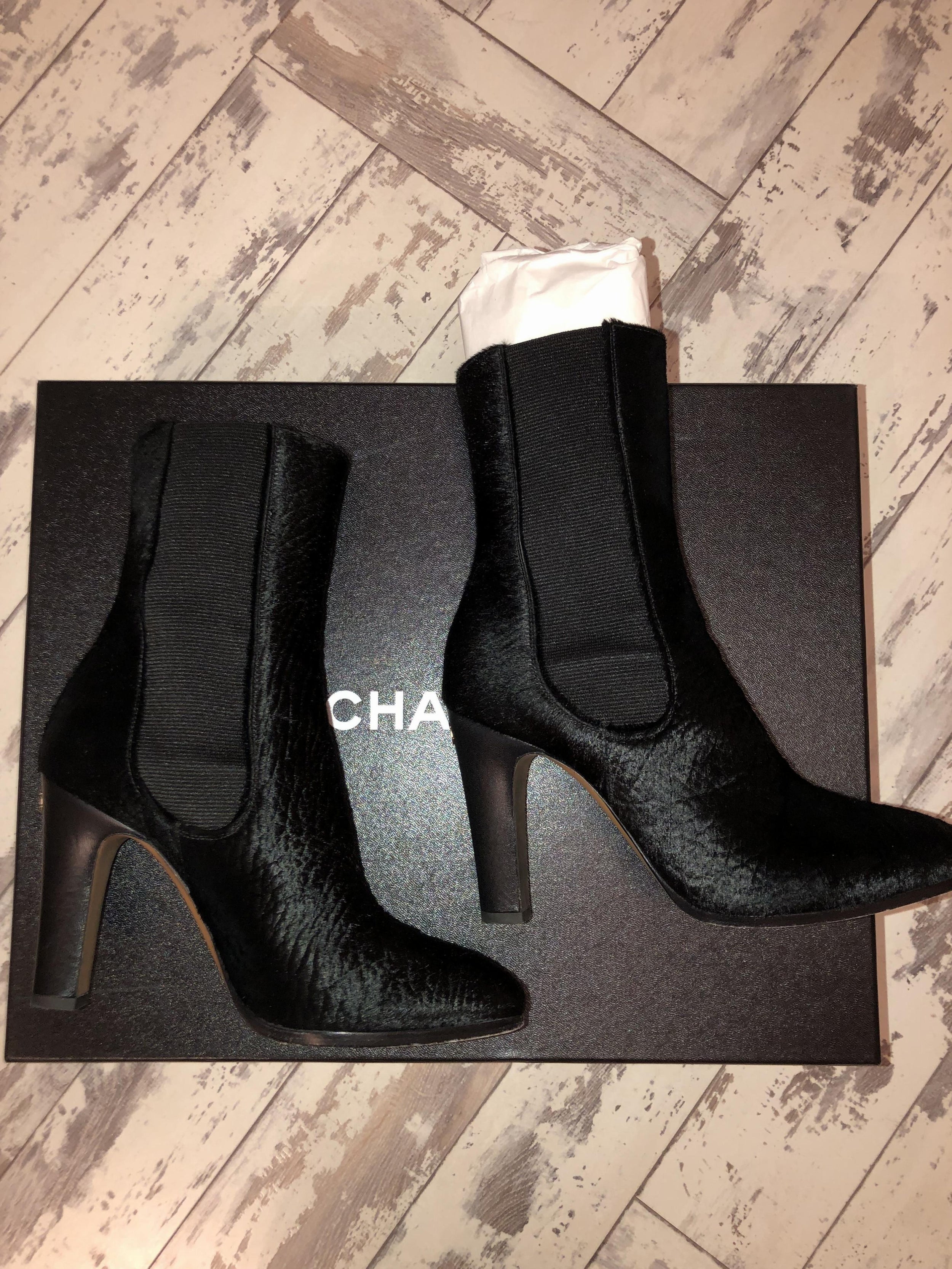 Chanel Pony Skin Black Boots
