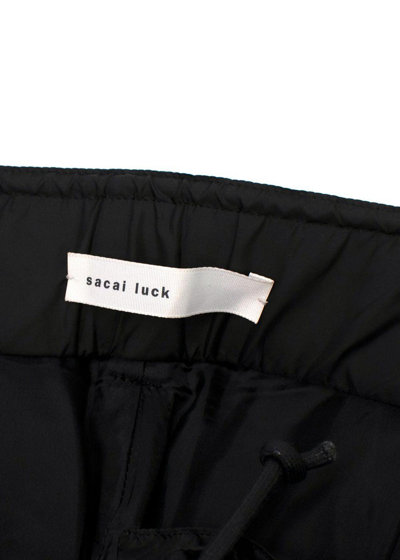 Sacai Luck Nylon Trimmed Black Wool Pants
