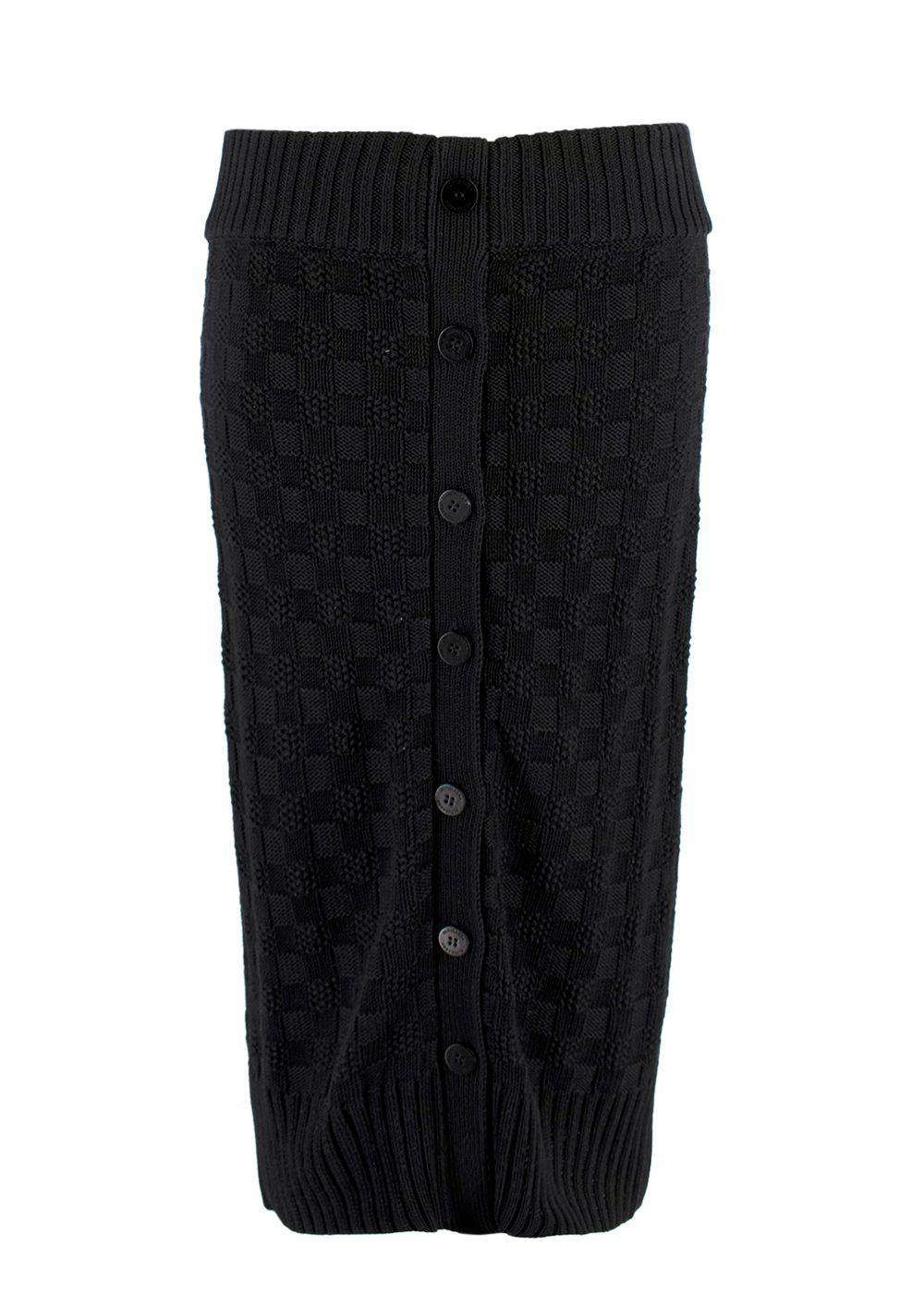 Altuzarra Black Knitted Button Down Midi Skirt