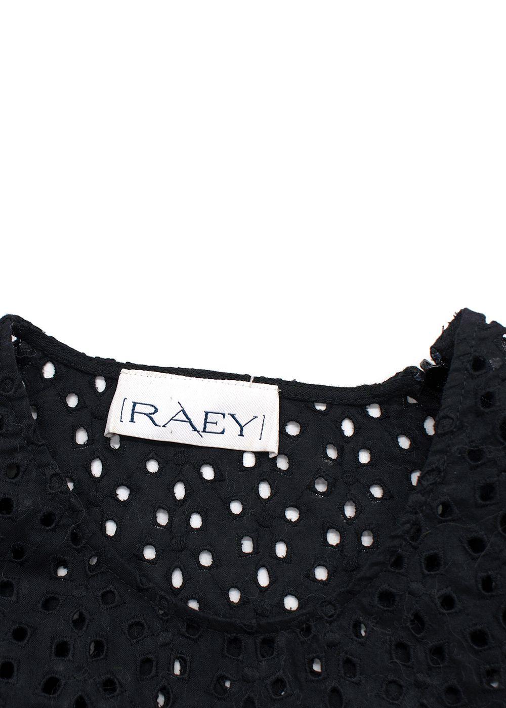 RAEY Black Broidery Anglaise Sleeveless Midi Dress