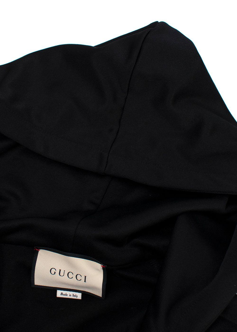 Gucci Black Crystal Stripe Sleeve Zip Up Hoodie