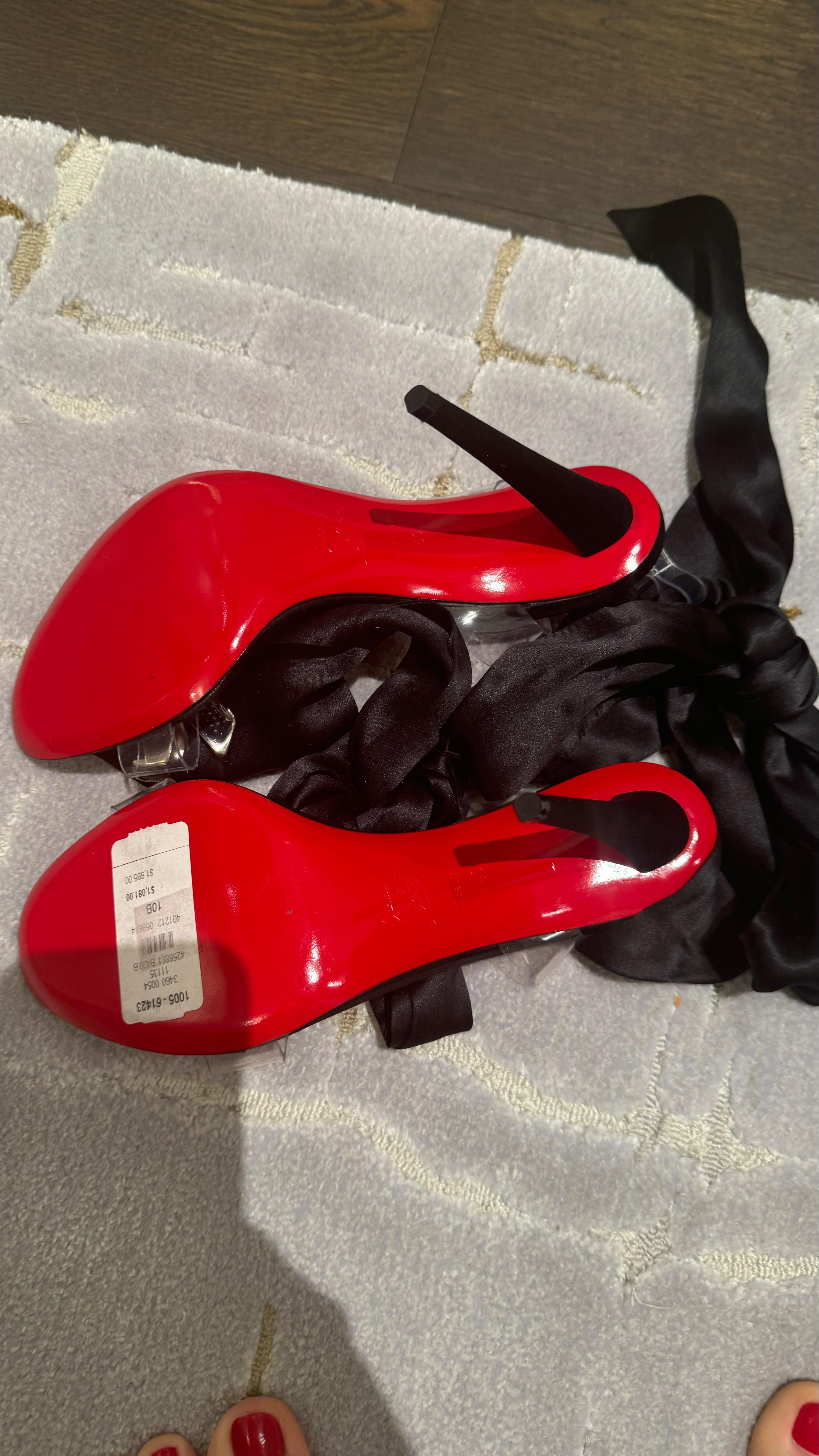 Christian Louboutin Black Crystal Bow  Astrinodo Sandals