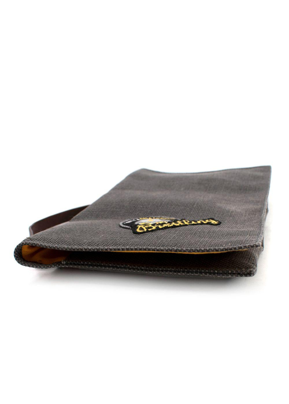Breitling Grey Patch Detail Canvas Pouch