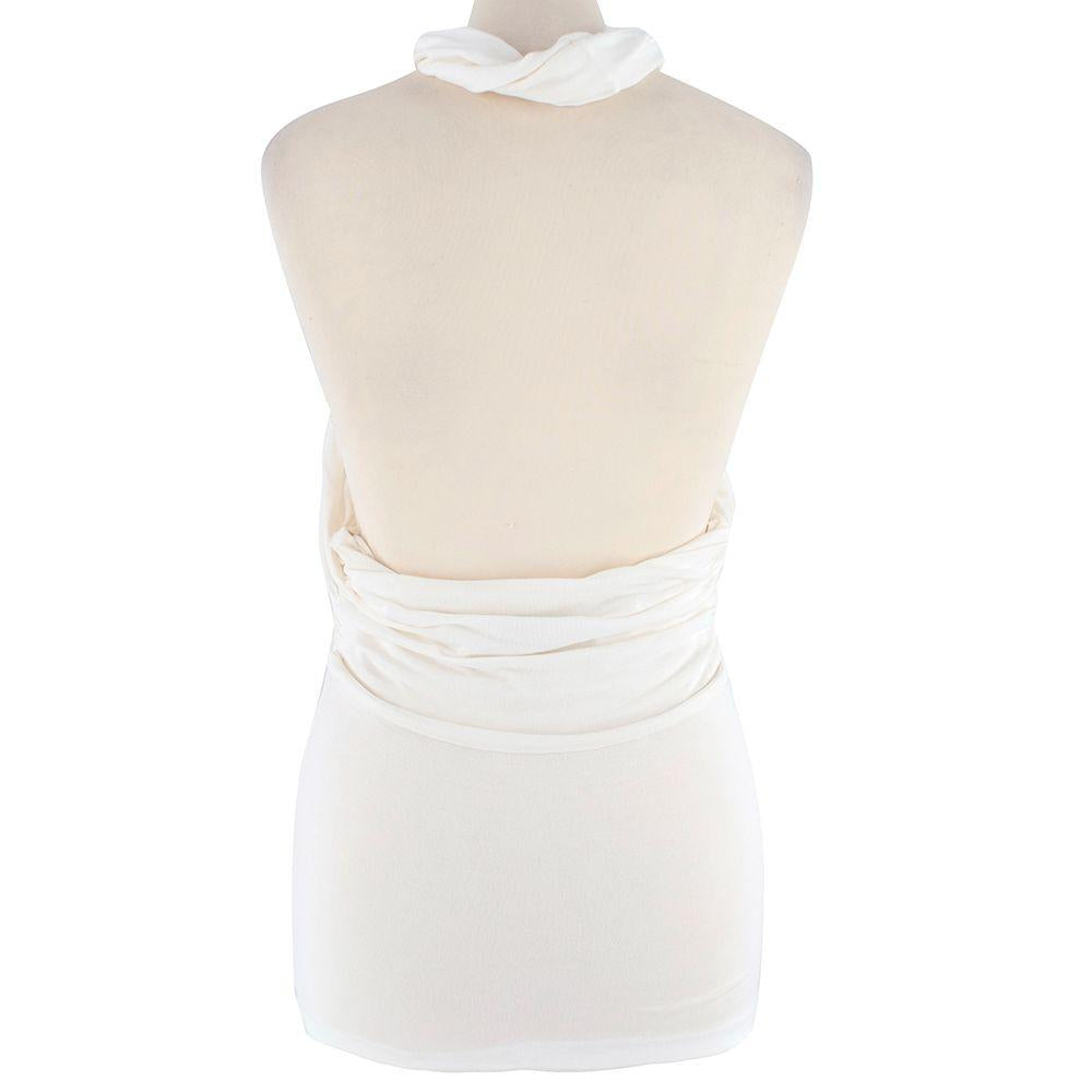Ralph Lauren Blue Label Ivory Cotton-blend Halterneck Top