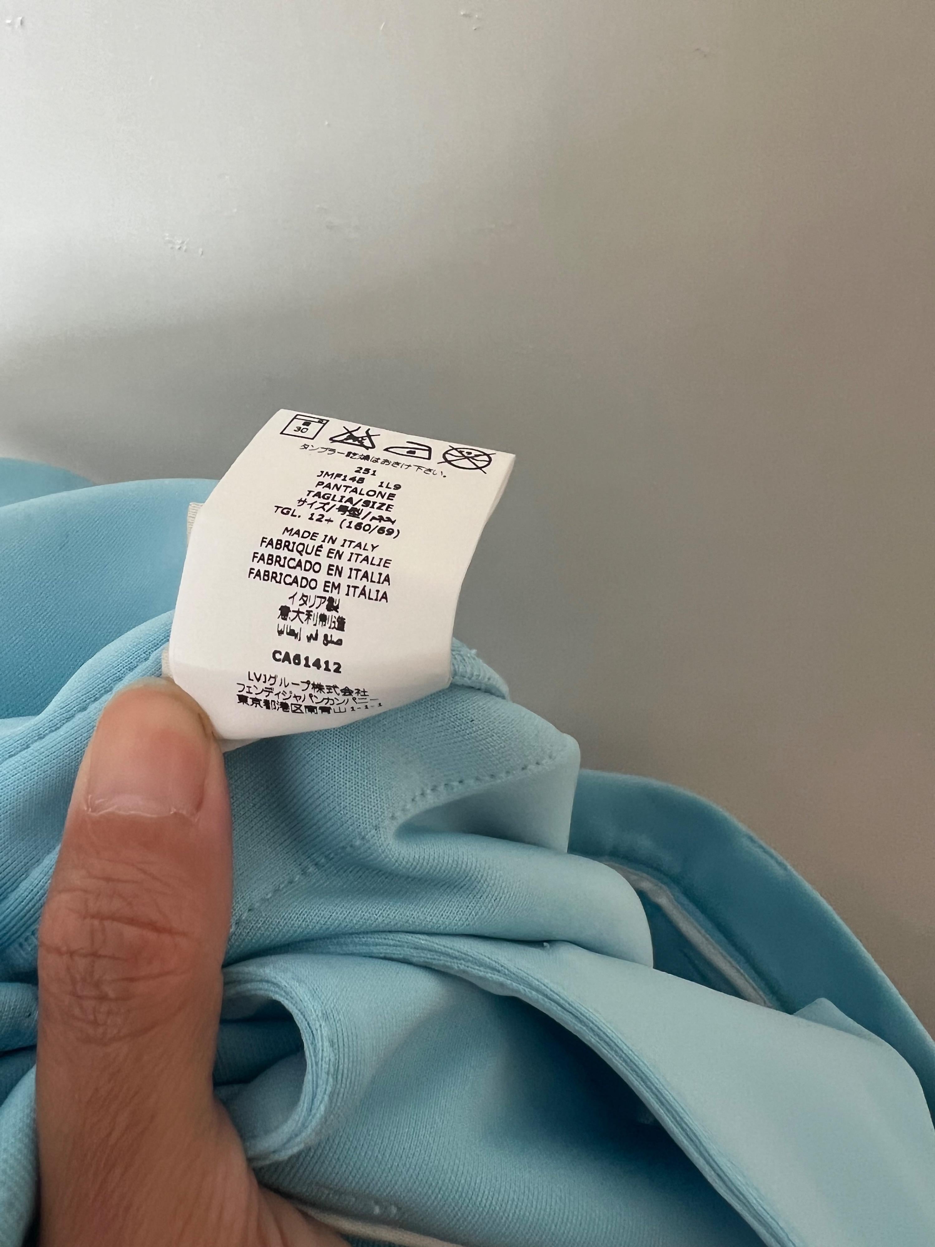 Fendi Kids Blue Logo Tapered Trousers