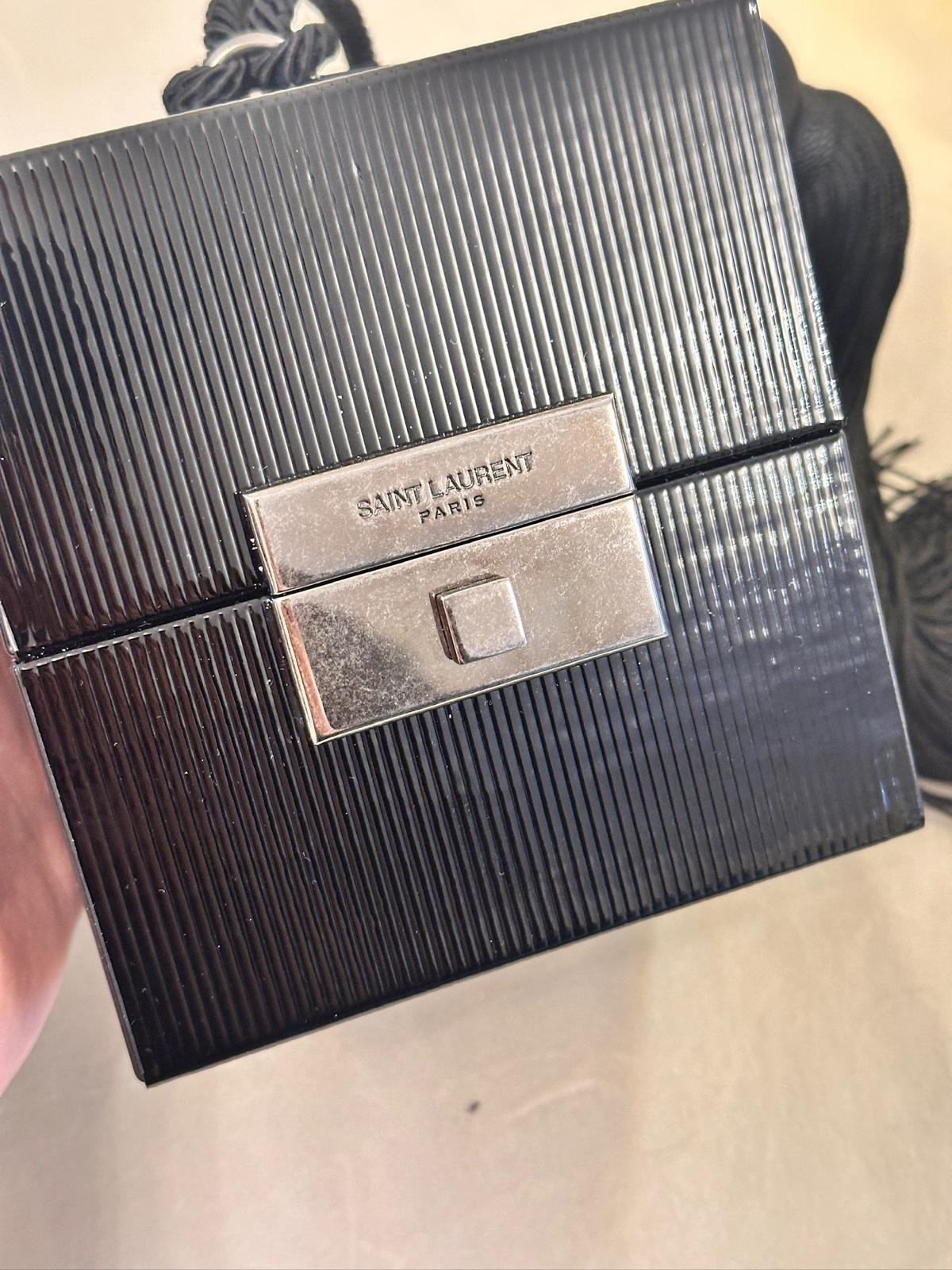 Saint Laurent Black Patent Leather Box Bag