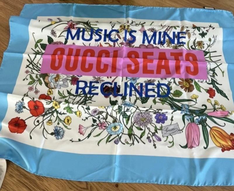 Gucci x Sony Music Collab Silk Scarf