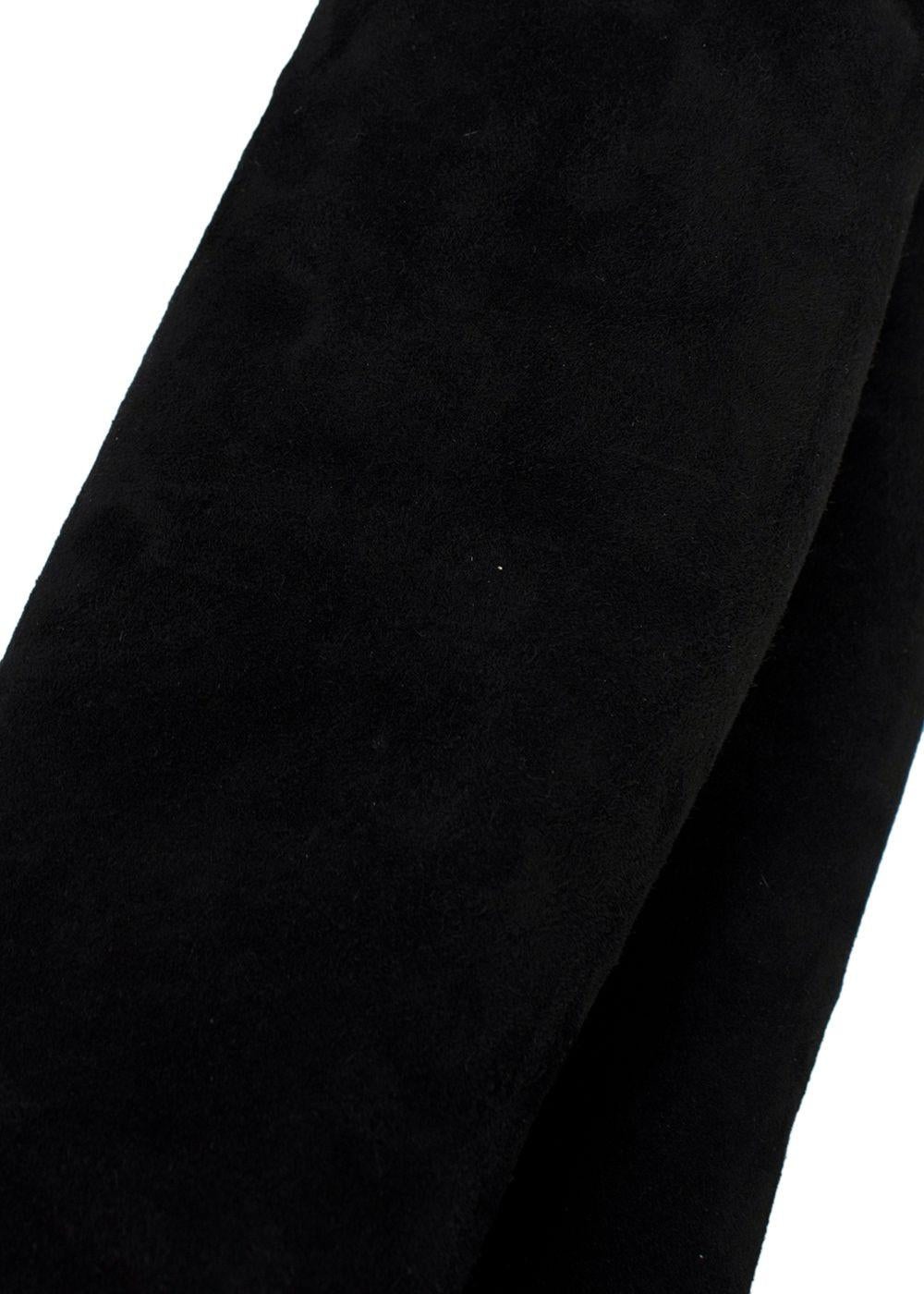 Manolo Blahnik Black Pascalarhi Suede Thigh High Boots