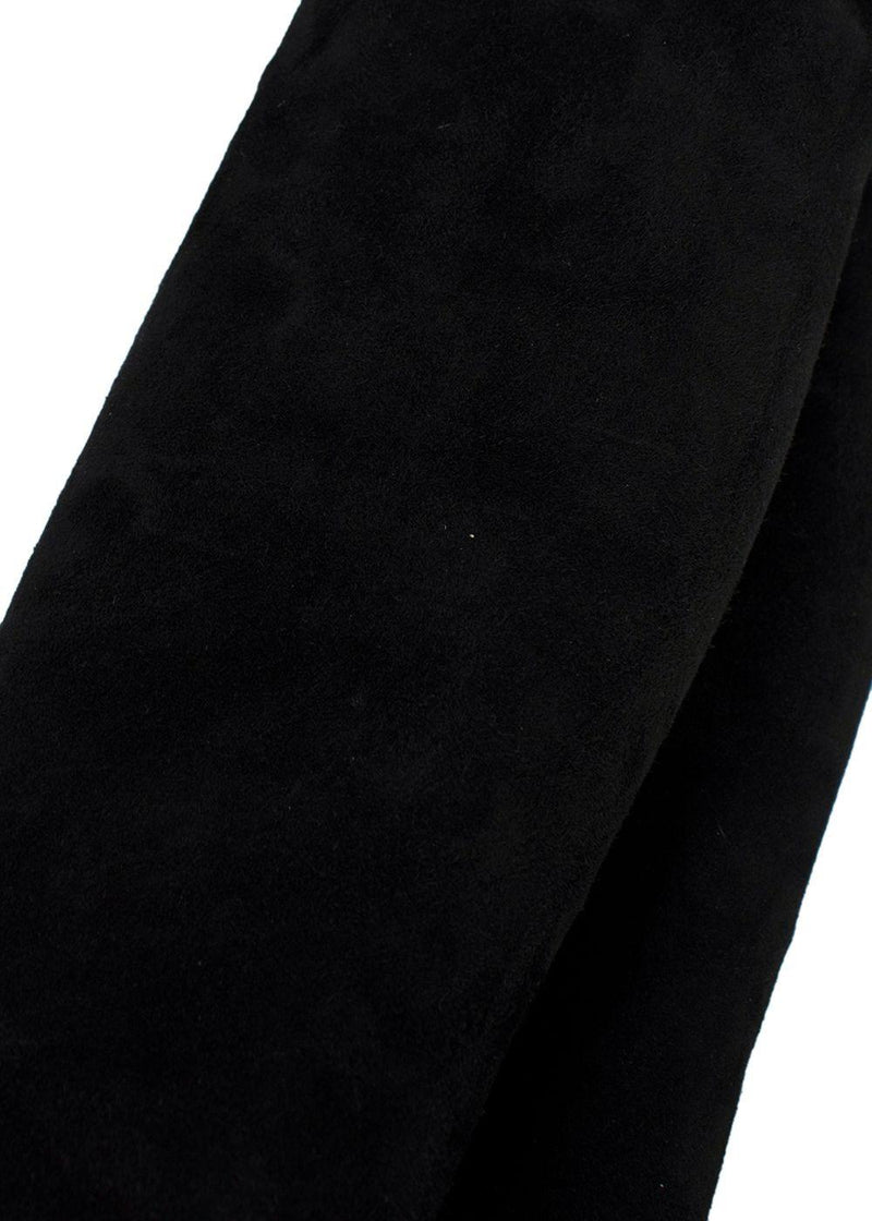 Manolo Blahnik Black Pascalarhi Suede Thigh High Boots