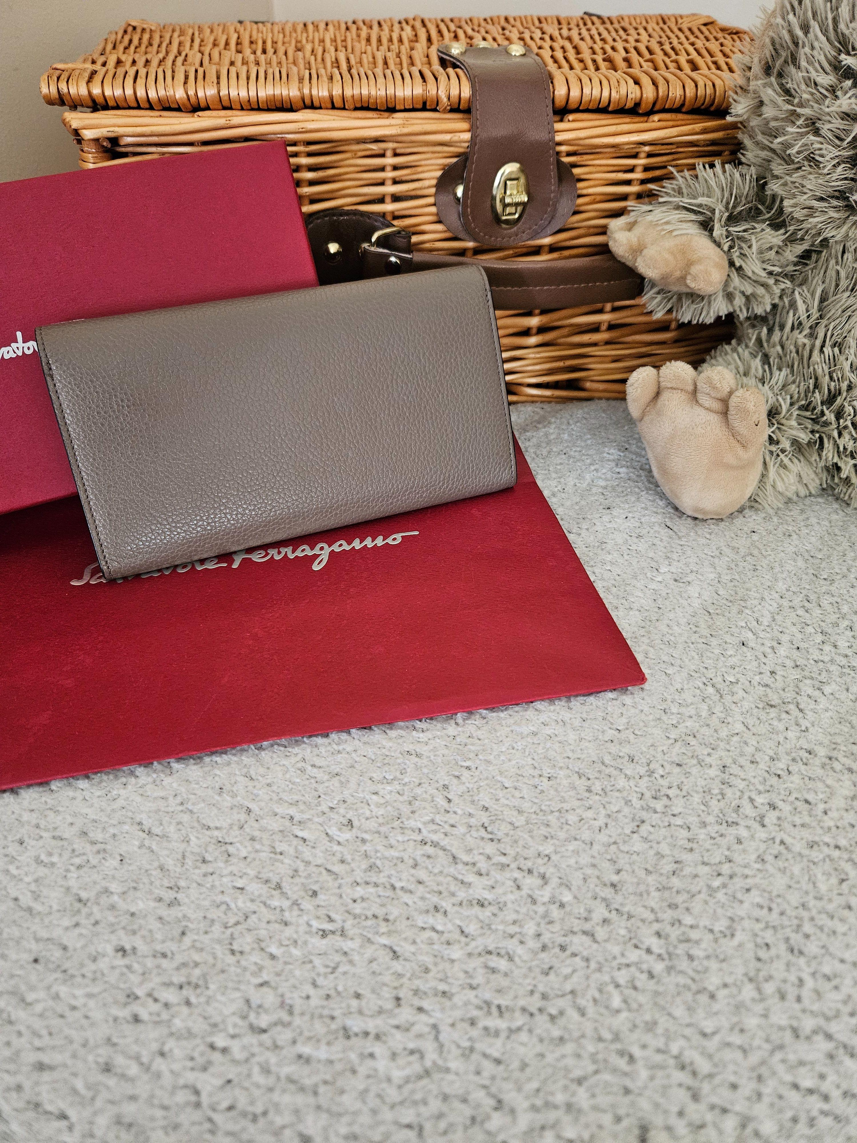 Salvatore Ferragamo Dark Beige Long Wallet