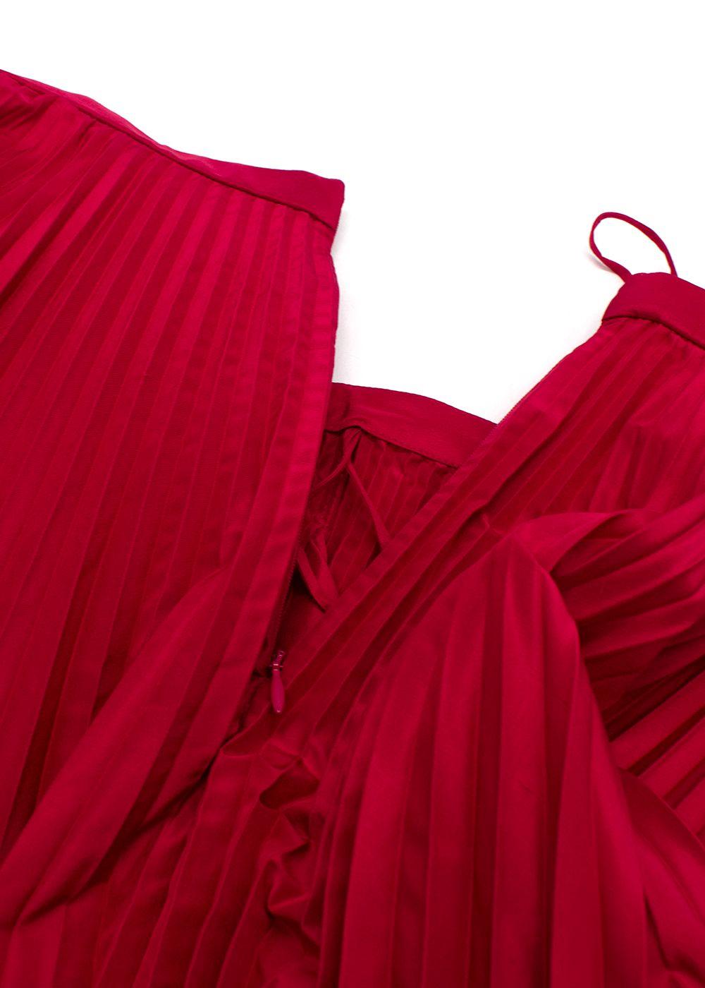 Christian Dior Pink Pleated  Silk Midi Skirt