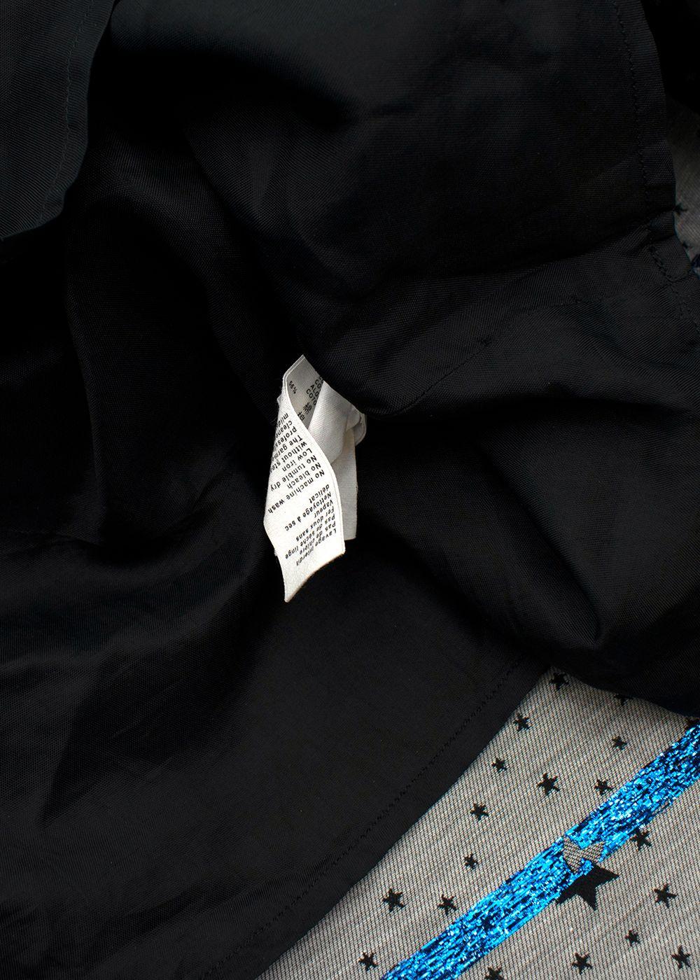 Black Metallic Detail Star Print Embellished Dress